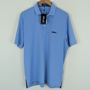 Ralph Lauren RLX Embroidered Short Sleeve Striped Golf Polo Shirt NWT